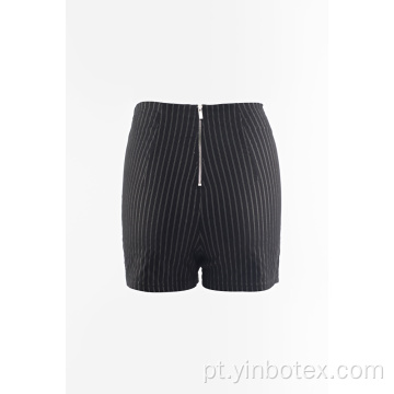 Listras tecidas shorts calça quente